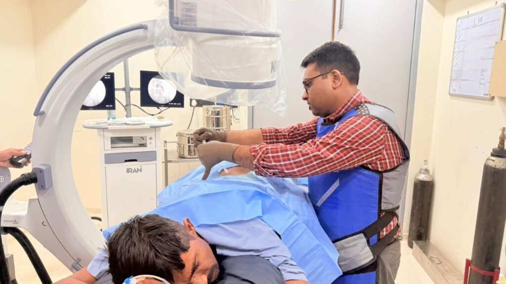 ICU specialist with advanced medical equipment