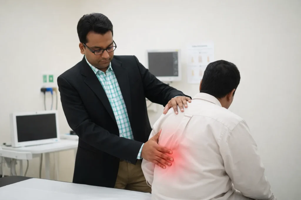 Doctor examining a patient-Dr kush jariwala